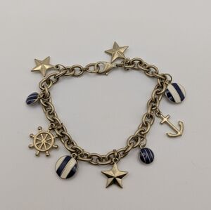 Vintage Lia Sophia Ahoy 90's Nautical Charm Bracelet